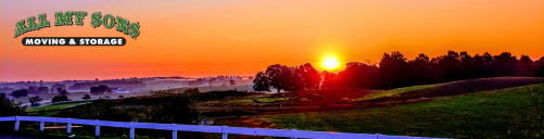 rolling hills of hilliard, ohio, at sunset