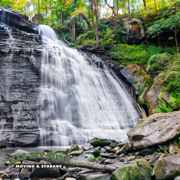 small waterfall in a wooded area near valley view, ohio