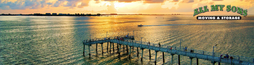 sarasota bay fishing pier at sunset