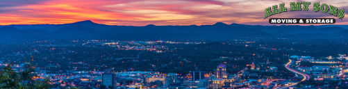 aerial view of richmond city skyline at sunset