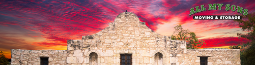 The Alamo against a beautiful Texas sunset