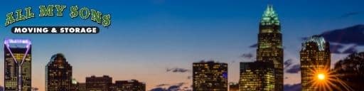 The skyline of Charlotte, North Carolina at sunset.