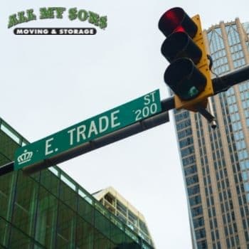 A street view in Uptown Charlotte, North Carolina.