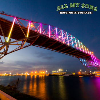 The Corpus Christi Harbor Bridge in Corpus Christi, Texas.